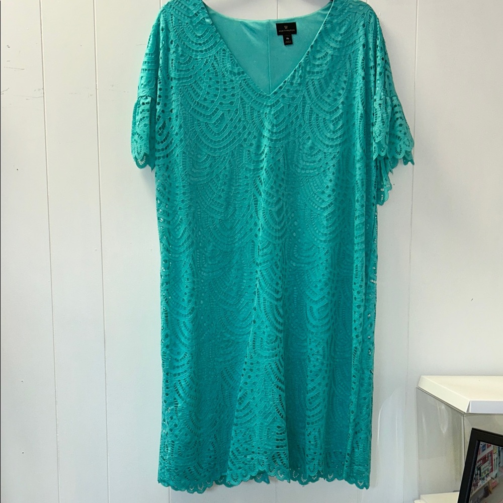 Worthington Turquoise Lace Maxi Dress